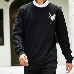 KoiSea Crane Embroidery Sweatshirt M NWT unisex